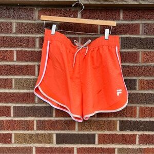 Fila Sport Orange and White Mid Rise Athletic Shorts